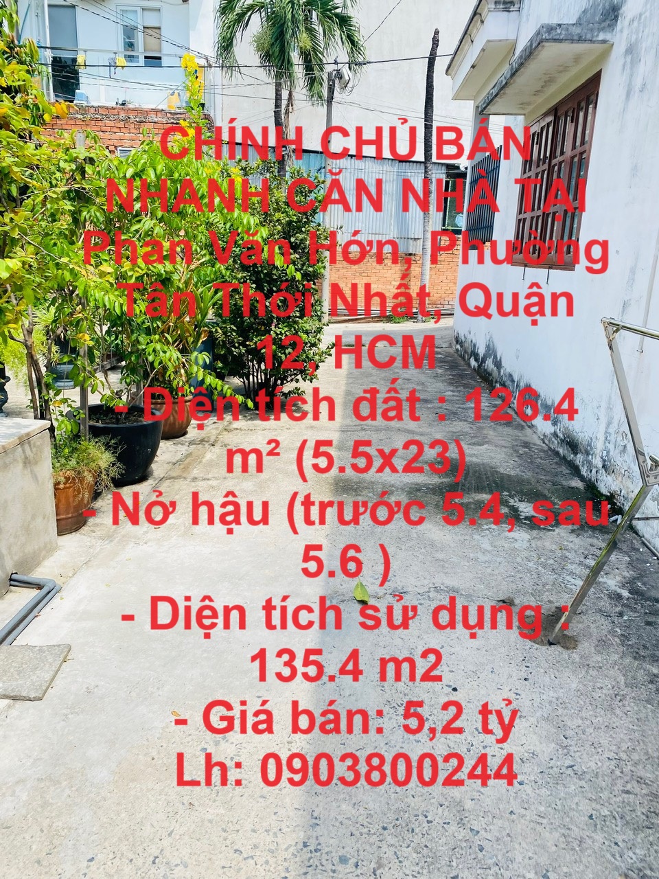 CHÍNH CHỦ BÁN NHANH CĂN NHÀ TẠI Phan Văn Hớn, Phường Tân Thới Nhất, Quận 12, HCM - Ảnh chính